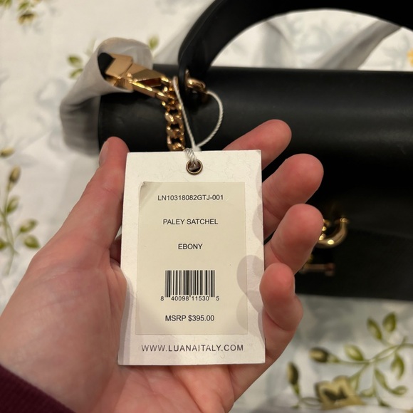 Luana Italy Ebony Paley Satchel NWT - Picture 11 of 11